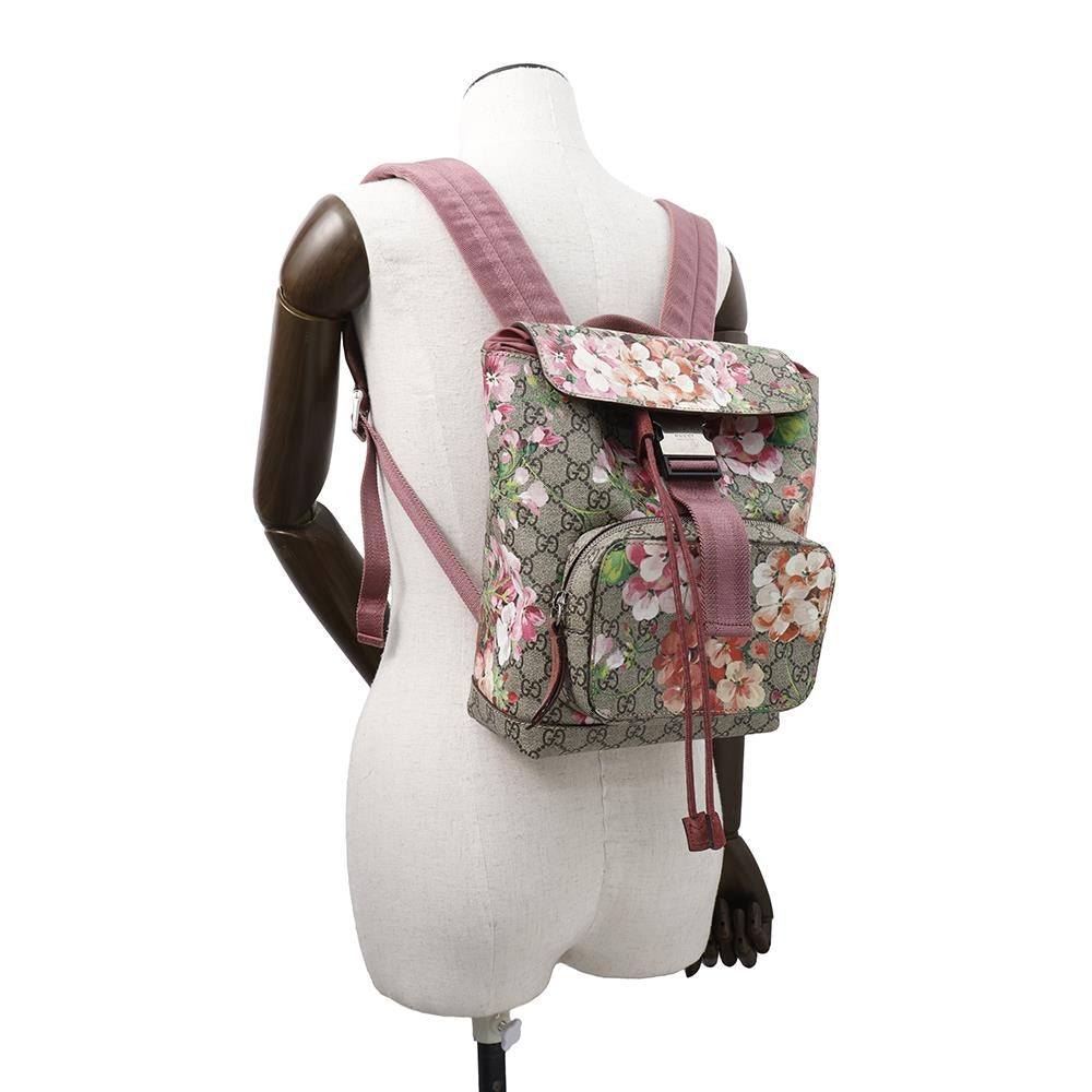 GUCCI GG Blooms Backpack Beige/Pink410544 GG SupremeCanvas