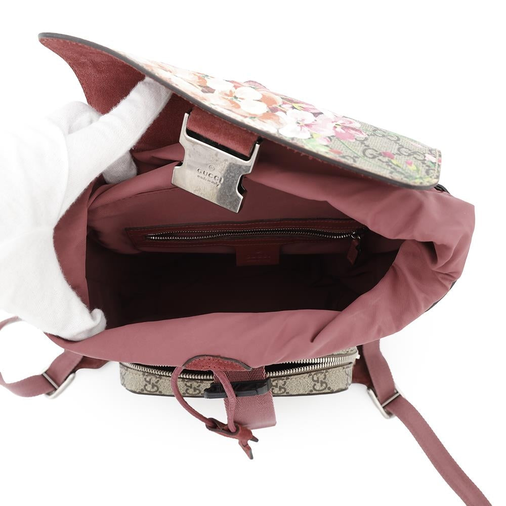 GUCCI GG Blooms Backpack Beige/Pink410544 GG SupremeCanvas