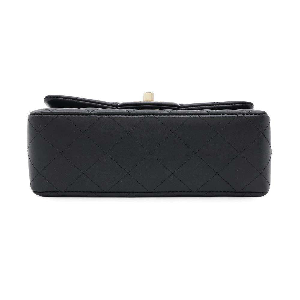 CHANEL Matelasse Mini Classic Handbag BlackA69900 Lambskin Size 20