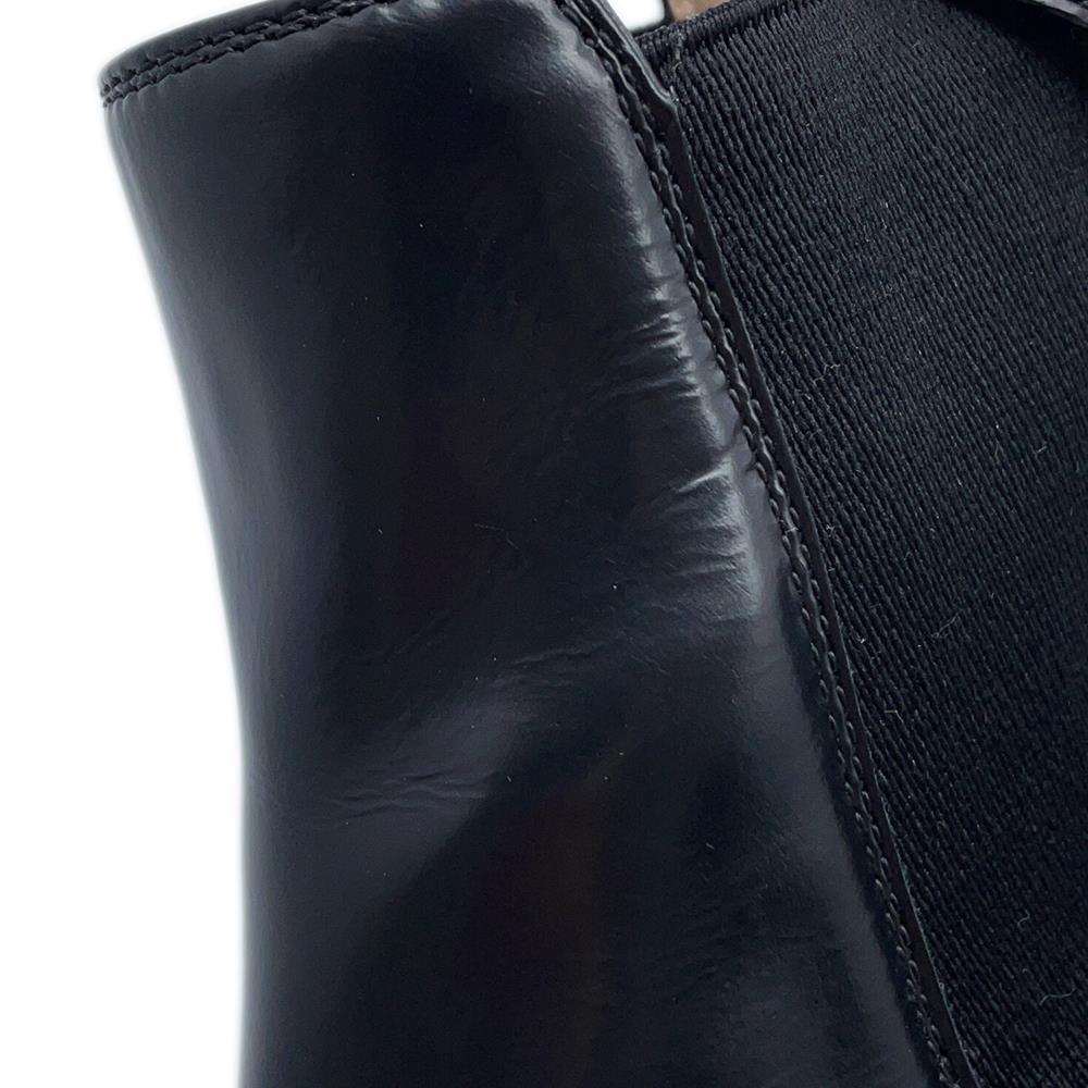 GUCCI GG Marmont Side Gore Boots Black550036 Leather Size 36 1/2