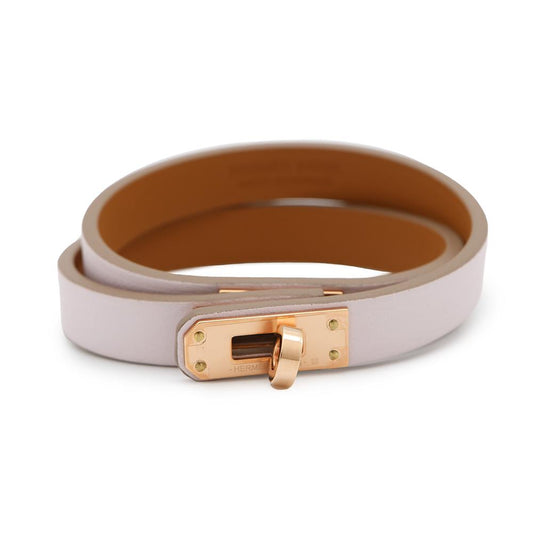 HERMES mini kelly double tour Size T2 mauve pail Swift Leather Metal