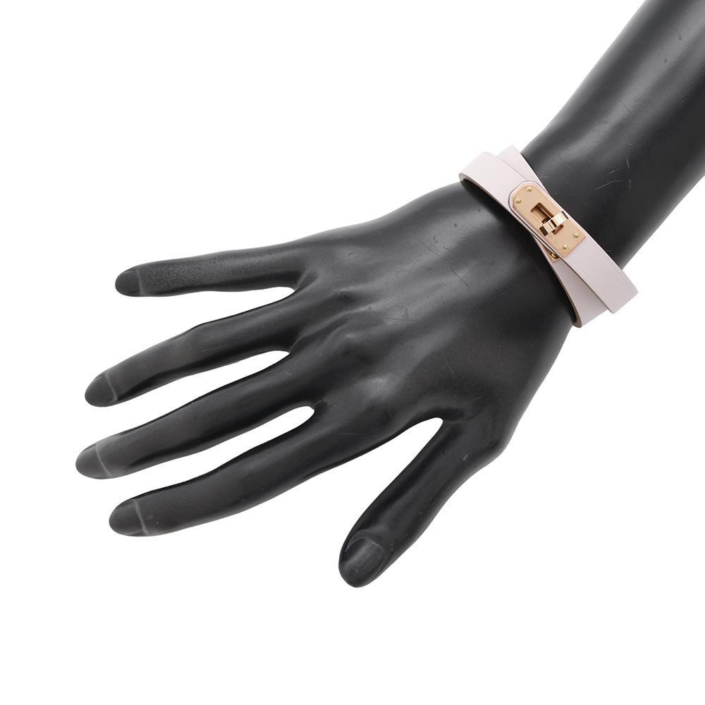 HERMES mini kelly double tour Size T2 mauve pail Swift Leather Metal