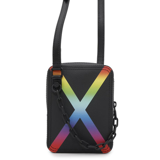 LOUIS VUITTON Danube Messenger Noir/Righe RainbowM30332 Taiga Leather