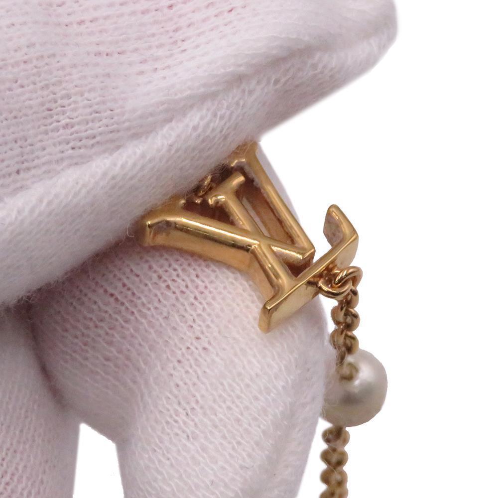 LOUIS VUITTON Necklace Louisa GoldM01610 Metal Faux Pearl