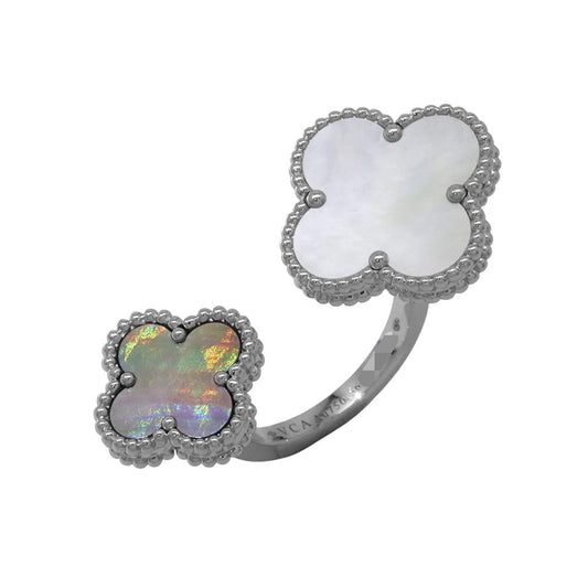 Van Cleef & Arpels Magic Alhambra Entre Le Door Ring Size 56/#16VCARN05656/VCARN05600 18K White Gold