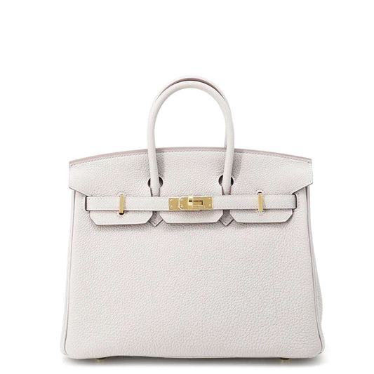 HERMES Birkin Pearl Grey Togo Leather Size 25
