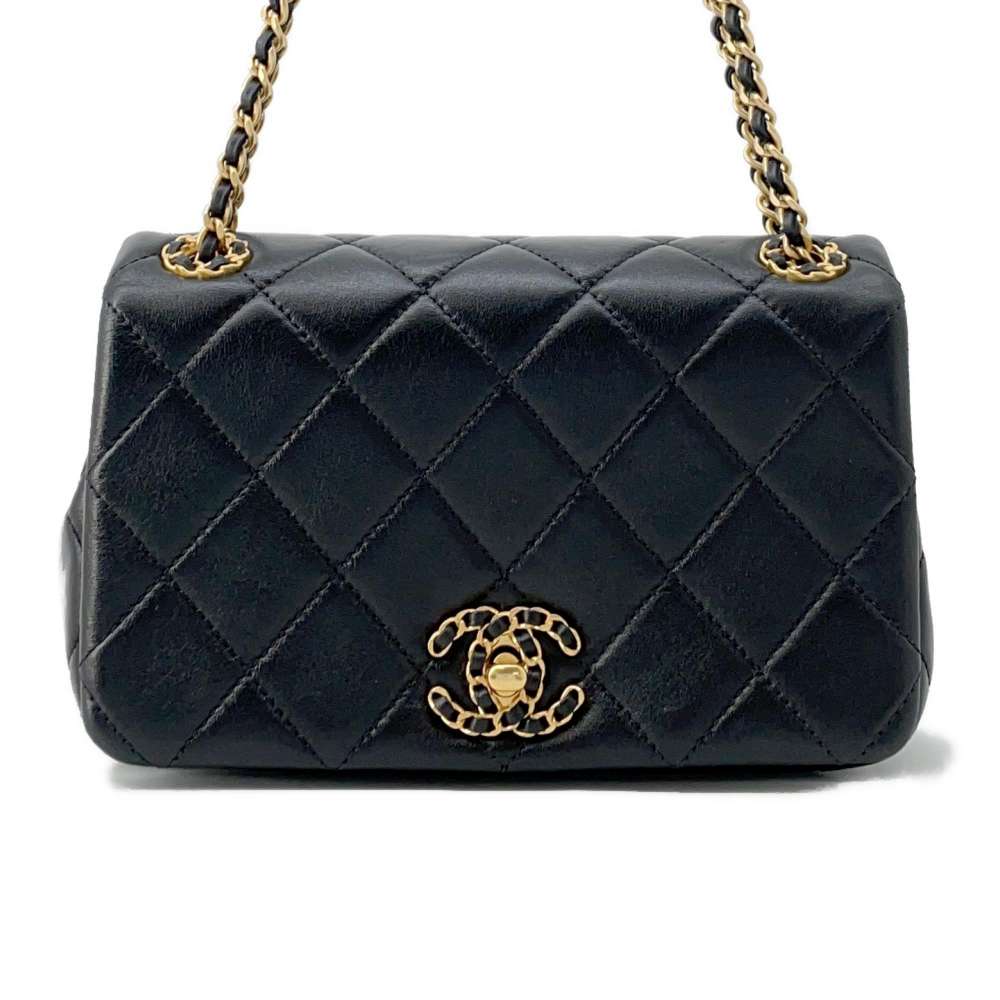 CHANEL 19 Flap ChainShoulder Bag BlackAS4780 Lambskin Size 20