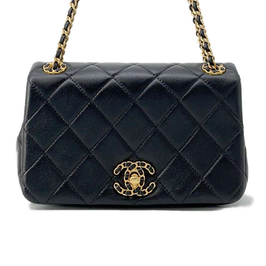 CHANEL 19 Flap ChainShoulder Bag BlackAS4780 Lambskin Size 20