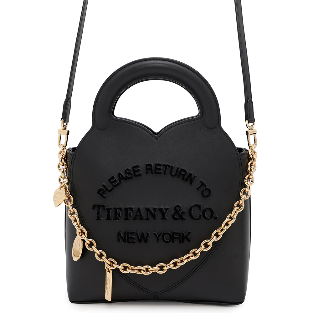 TIFFANY&Co. Return to TIFFANY&Co. Bag Charm Tote Bag Black72870360 Calf Leather Size Mini