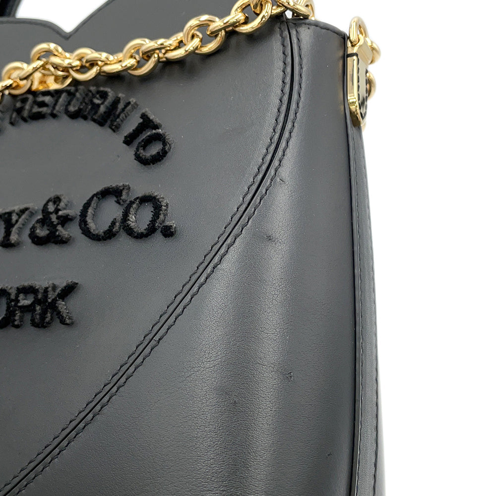 TIFFANY&Co. Return to TIFFANY&Co. Bag Charm Tote Bag Black72870360 Calf Leather Size Mini