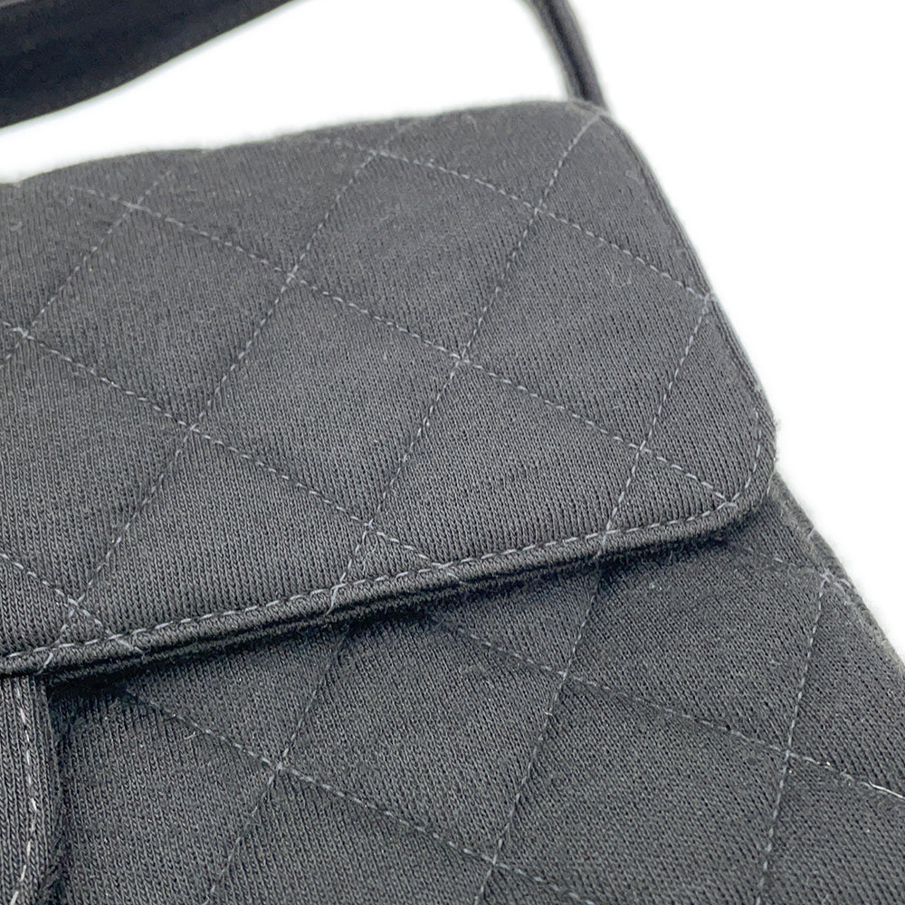 CHANEL Matelasse Double Face Handbag Black Cotton