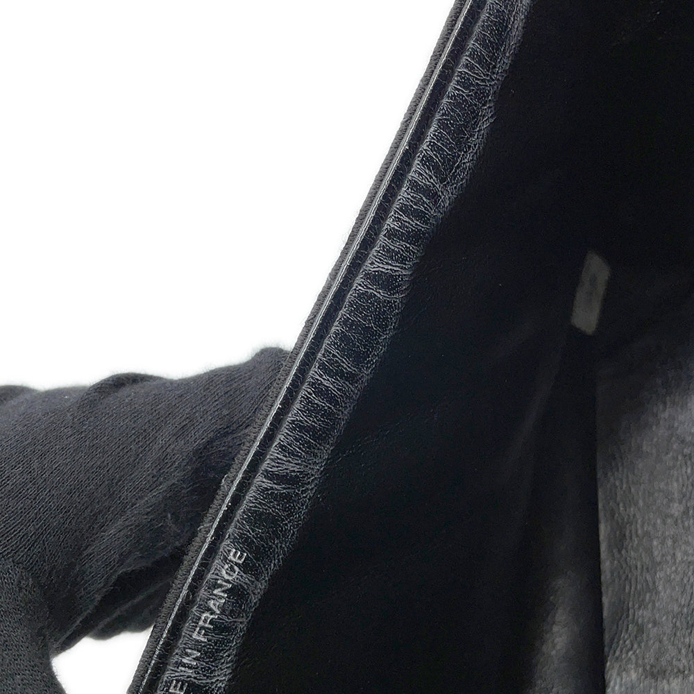CHANEL Matelasse Double Face Handbag Black Cotton