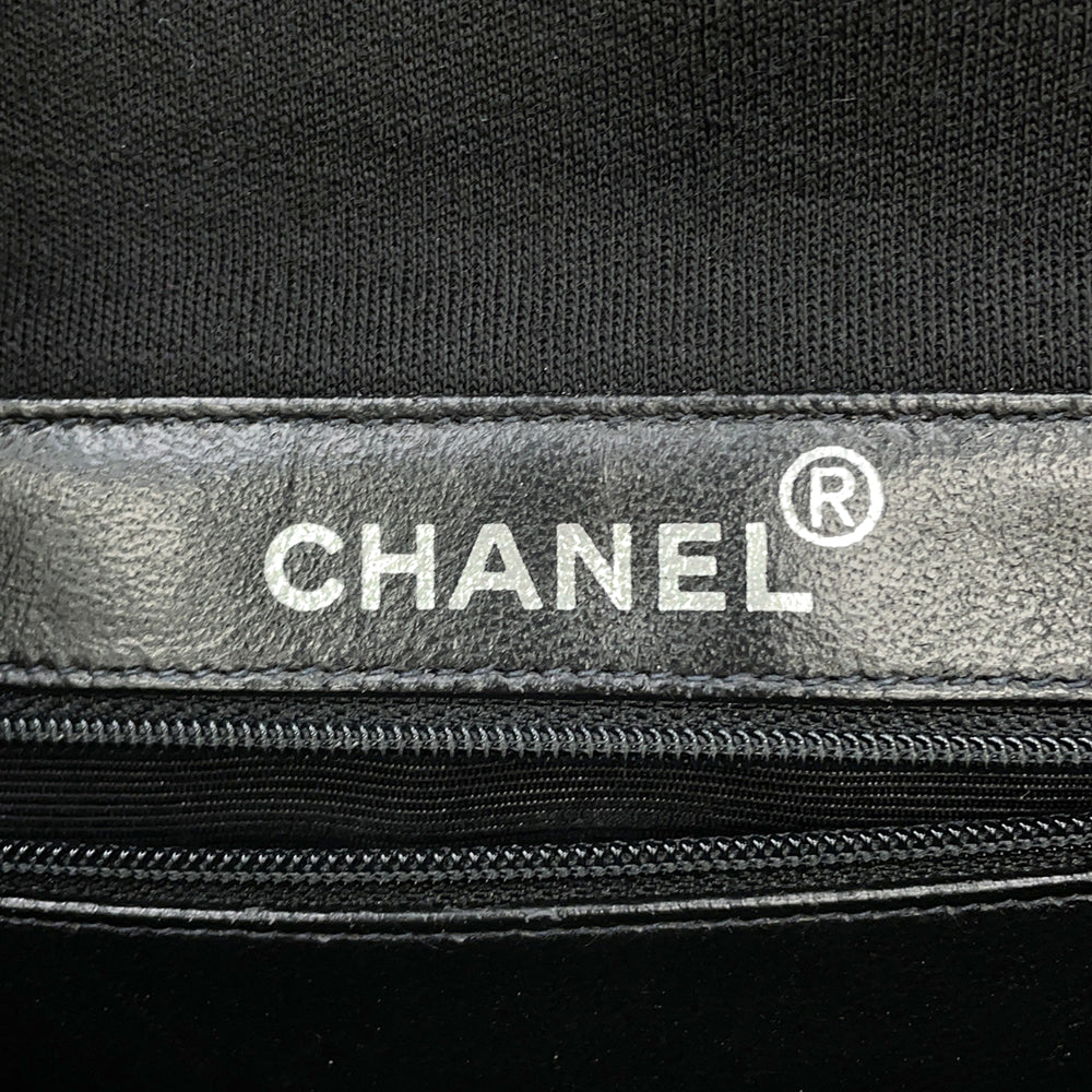 CHANEL Matelasse Double Face Handbag Black Cotton