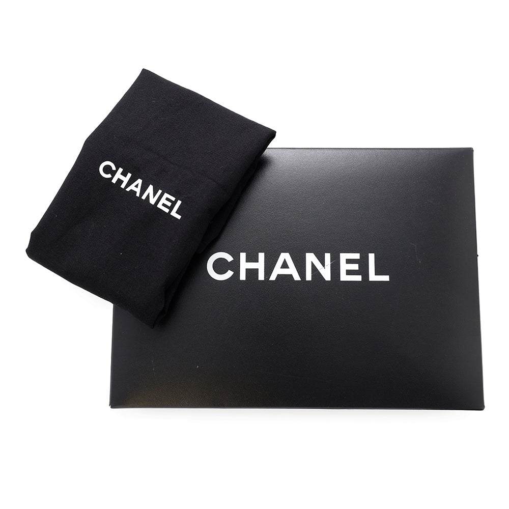CHANEL Matelasse Double Face Handbag Black Cotton