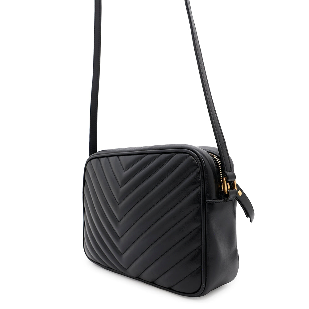 SAINT LAURENT PARIS Lu Camera Shoulder Bag Black520534 Leather