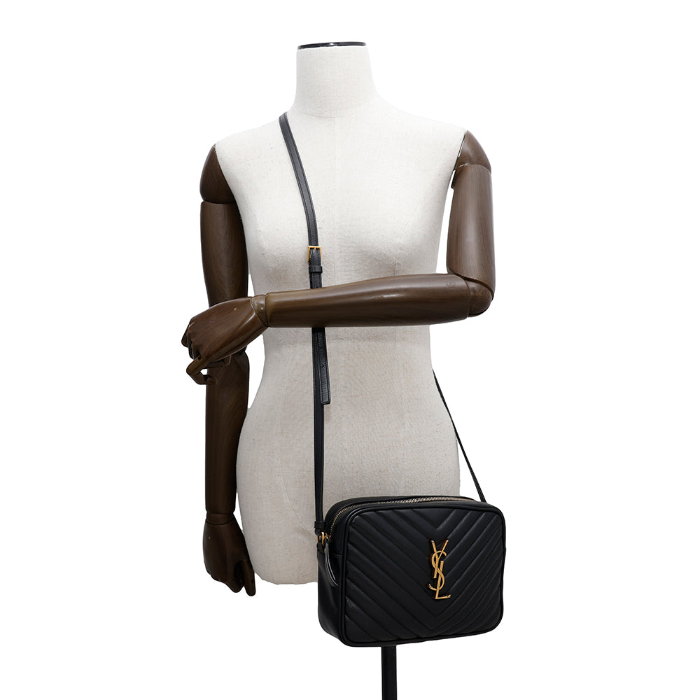 SAINT LAURENT PARIS Lu Camera Shoulder Bag Black520534 Leather