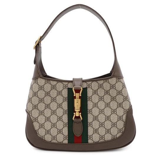 BALENCIAGA GUCCI Collaboration The Hacker Project Jackie1961 Small Brown/Beige680118 PVC Coated Canvas Leather