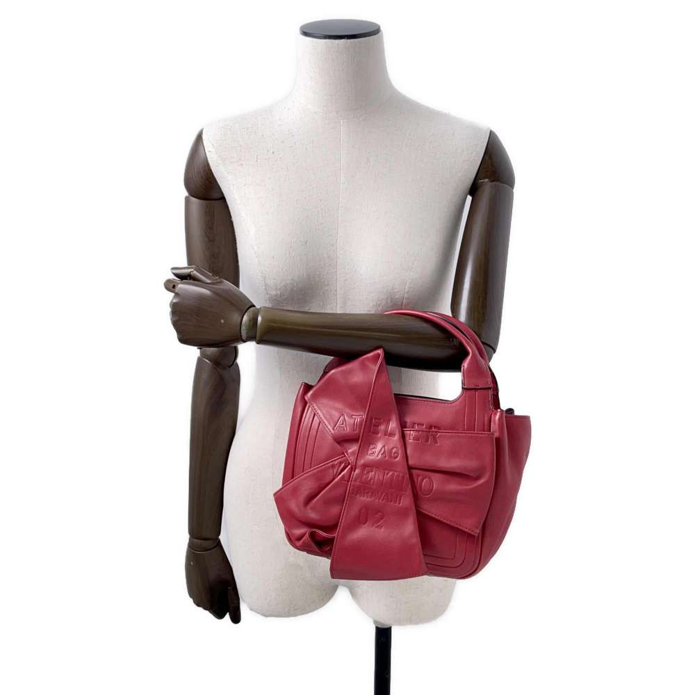 Valentino Garavani Atelier 2WAY Handbag Red Leather
