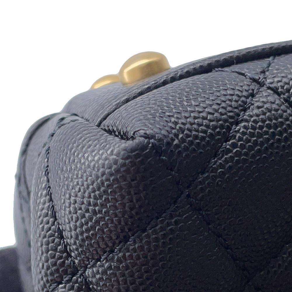 CHANEL Coco Handle 2WAY Handbag Black92990 Caviar Leather Size XS