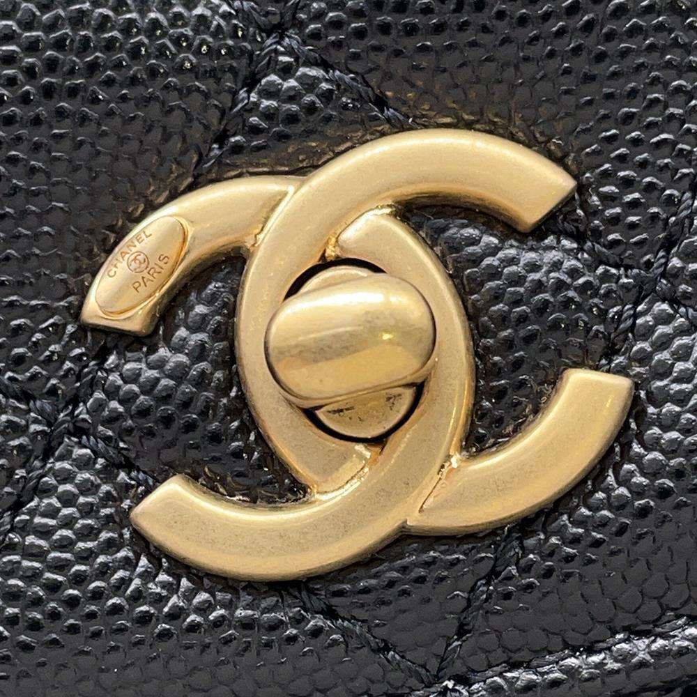CHANEL Coco Handle 2WAY Handbag Black92990 Caviar Leather Size XS