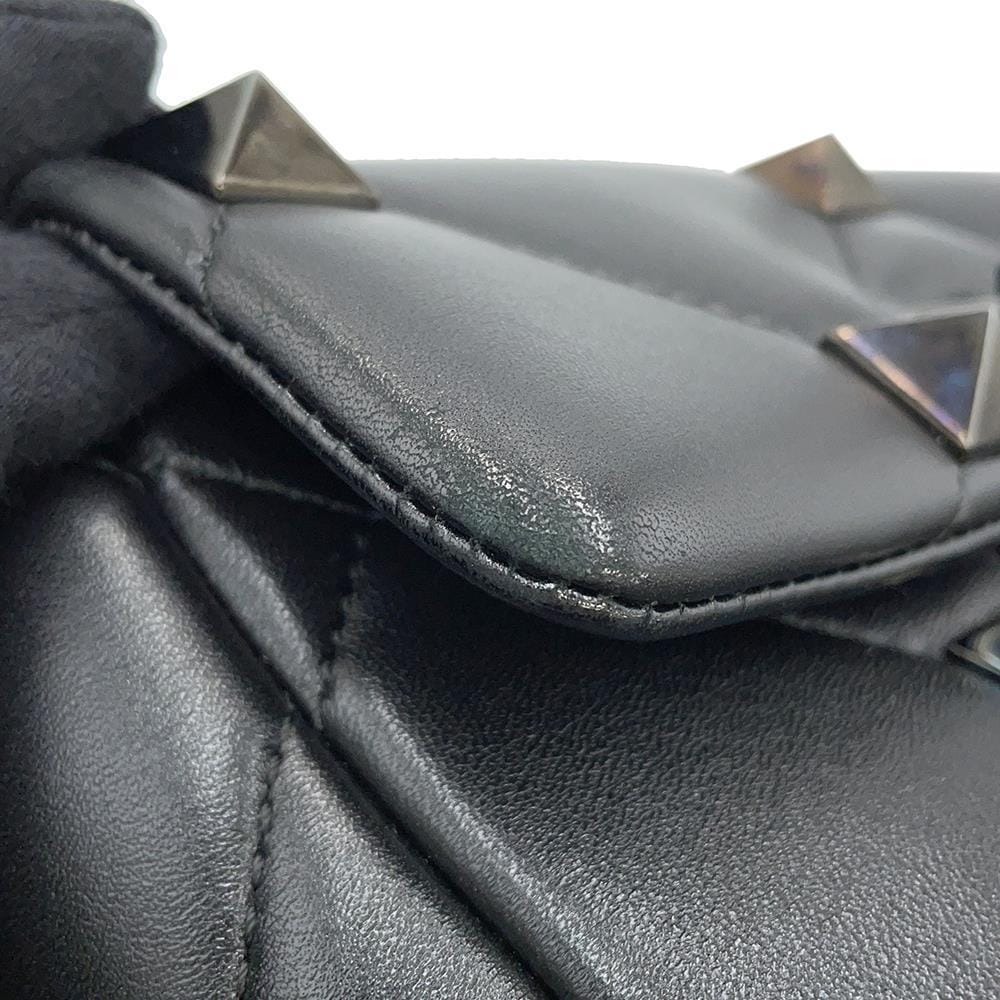 Valentino Garavani Roman Studded 2WAY Shoulder BlackWW2B0I82LWB Leather Size Medium