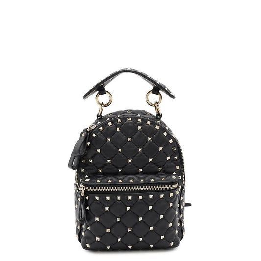 Valentino Garavani Rock Studded Spike Mini Backpack BlackSW2B0B63NAP Leather