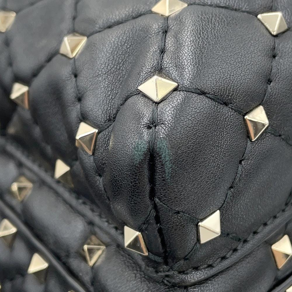 Valentino Garavani Rock Studded Spike Mini Backpack BlackSW2B0B63NAP Leather