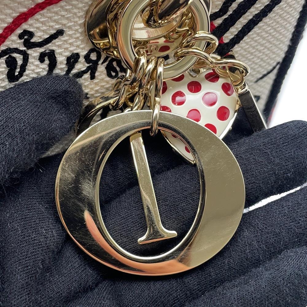 Dior Lady Dior Amour White/Red/BlackM0565OBBF Canvas Size Medium