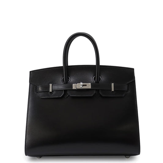 HERMES Birkin Sellier Black Box Calf Leather Size 25