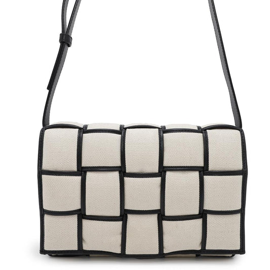 Bottega Veneta Padded Cassette Shoulder Bag Ivory/Black741451 Canvas Leather Size 25㎝