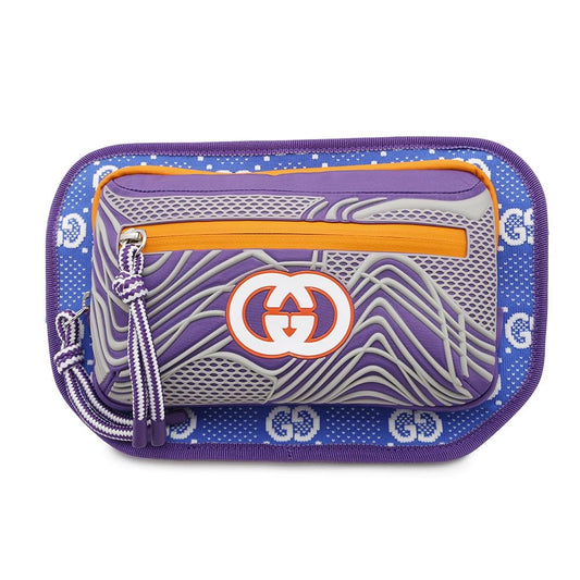 GUCCI GGNylon Belt Bag Blue/Purple752102 Nylon Rubber
