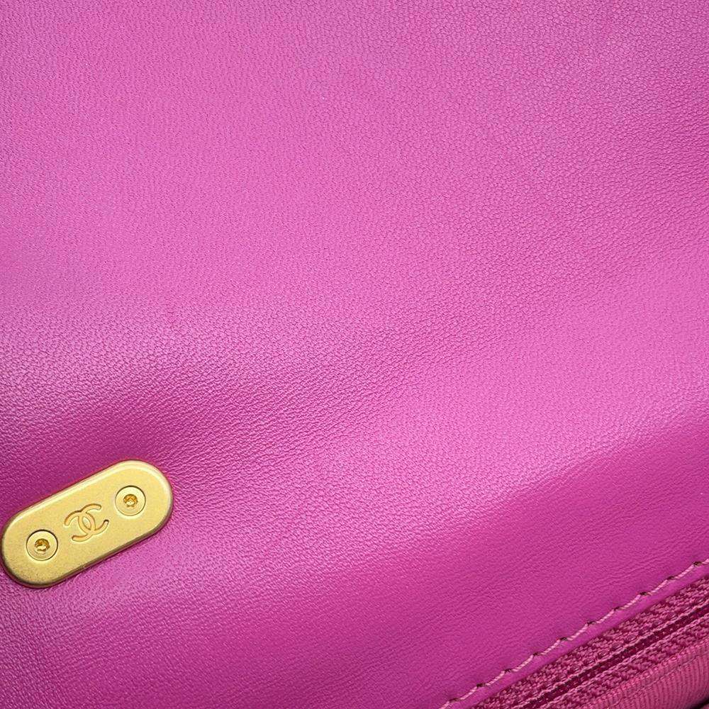 CHANEL Matelasse ChainShoulder Bag Purple Lambskin