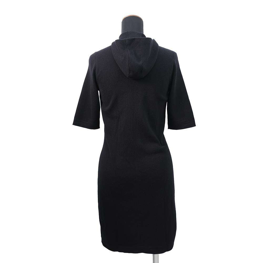 CHANEL CC LogoButton Dress Size 36 BlackP78647 Cotton70% Cashmere30%