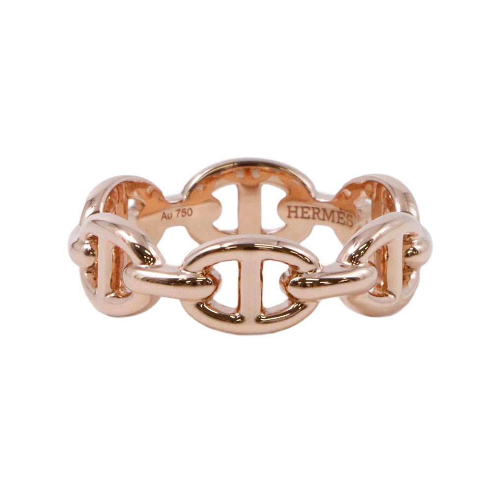 HERMES Chaine d'Ancre Anchene Ring Size PM/50/#10 18K Pink Gold