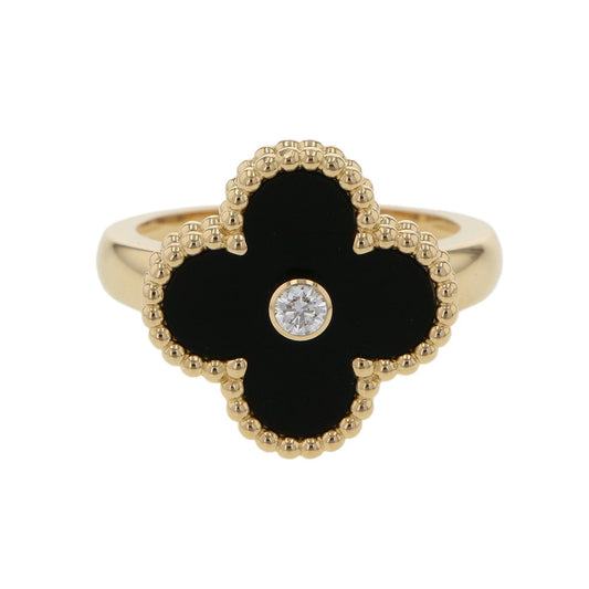 Van Cleef & Arpels Vintage Alhambra Ring Size 49/#9VCARA41049/VCARA41000 18K Yellow Gold