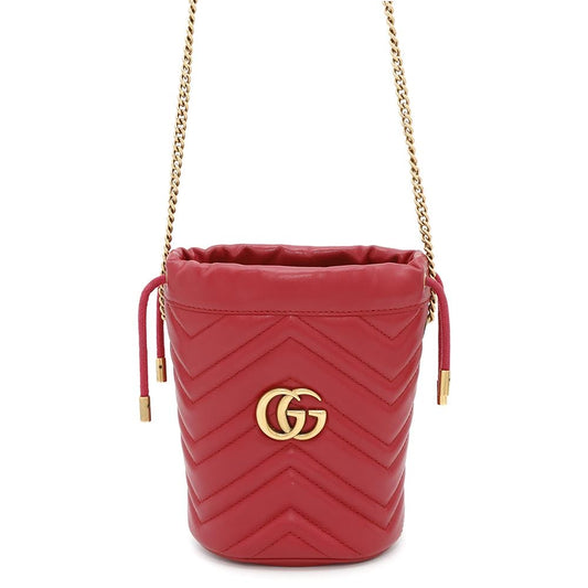 GUCCI GG Marmont mini bucket bag Red575163 Leather