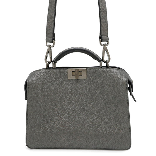 FENDI Peekaboo Icy You Gray7VA530 Leather Size Mini