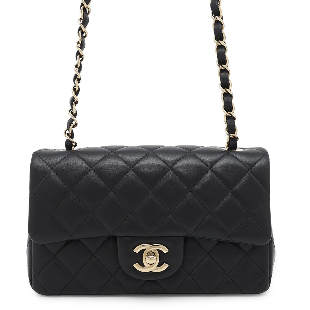 CHANEL Matelasse Single Flap ChainShoulder BlackA69900 Lambskin Size 20