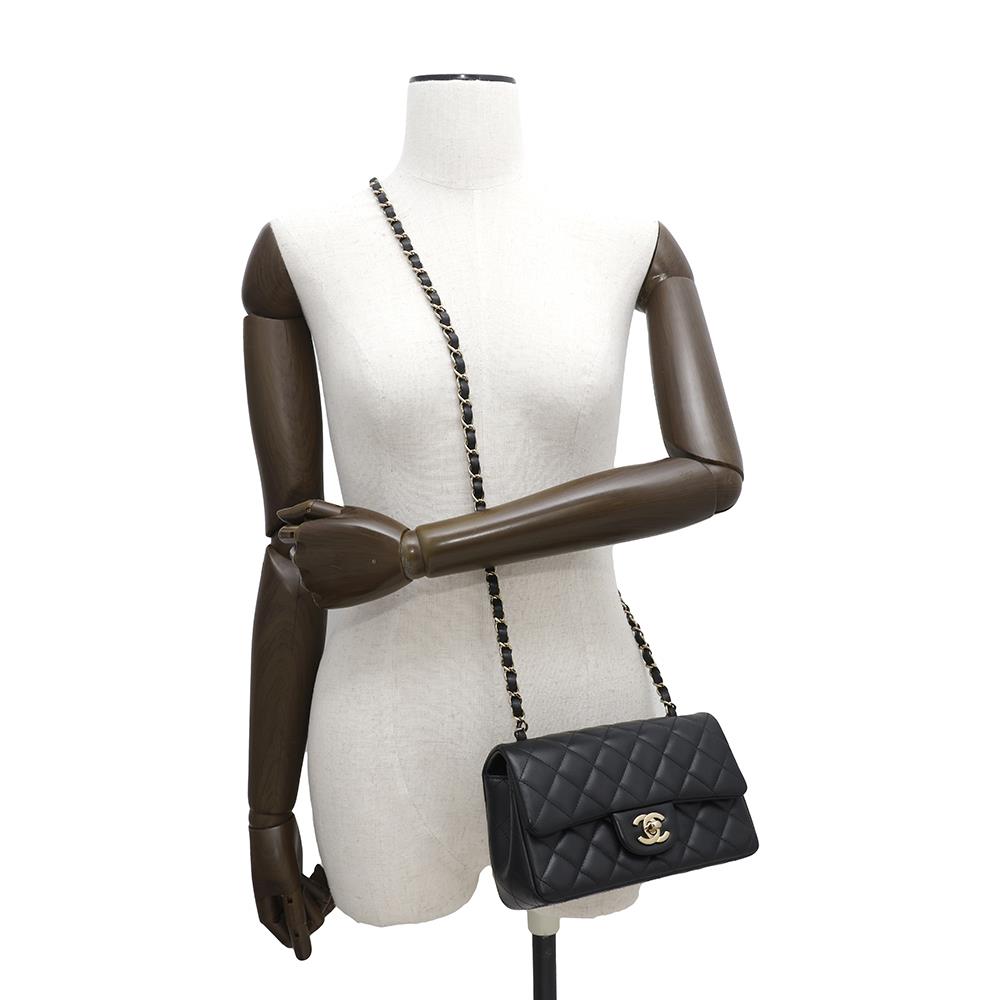 CHANEL Matelasse Single Flap ChainShoulder BlackA69900 Lambskin Size 20