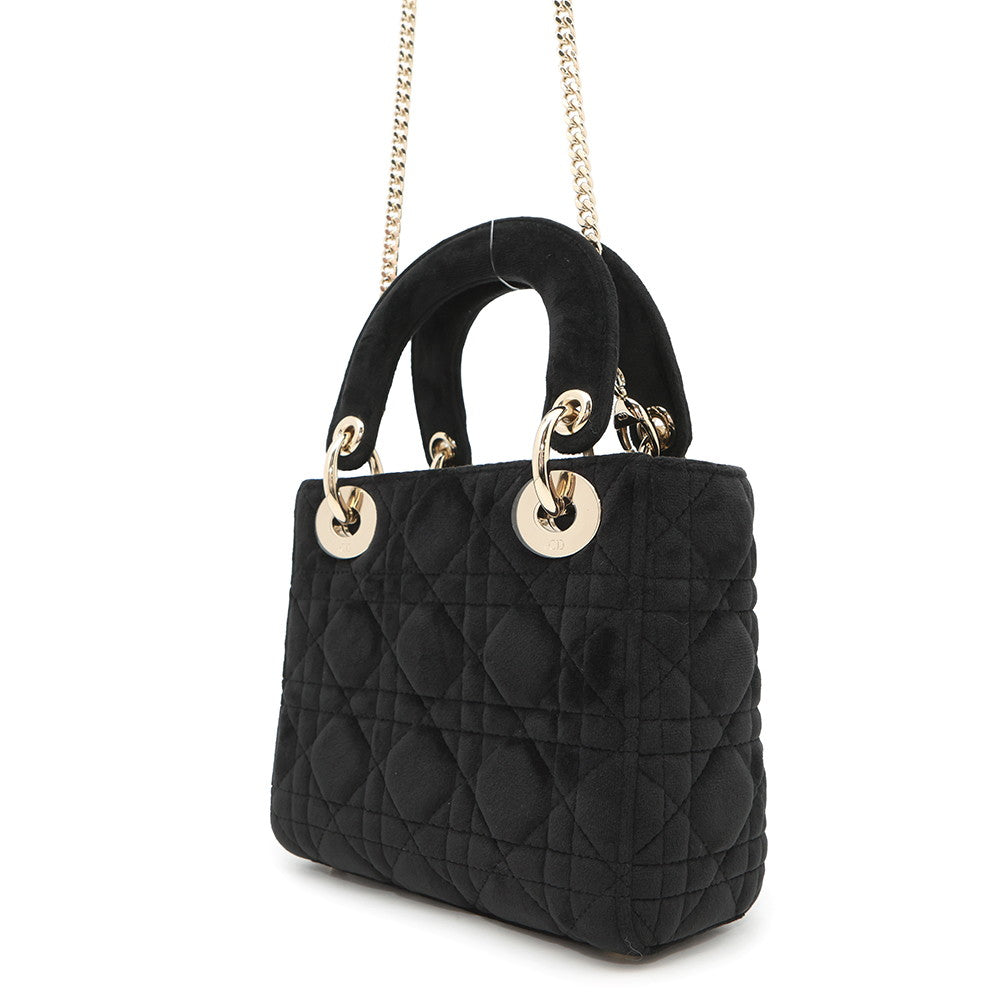 Dior Lady Dior Black Velour Size Mini