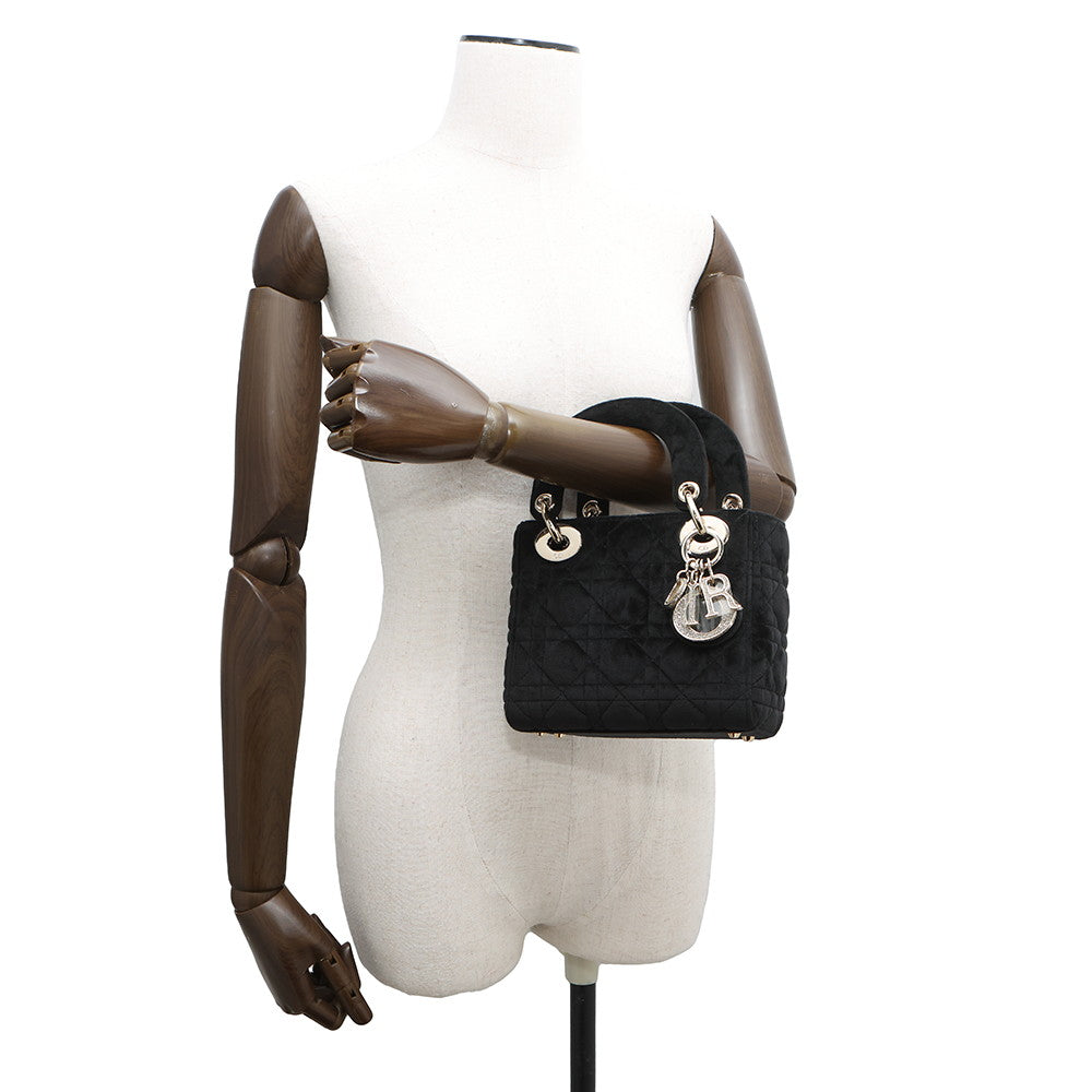 Dior Lady Dior Black Velour Size Mini