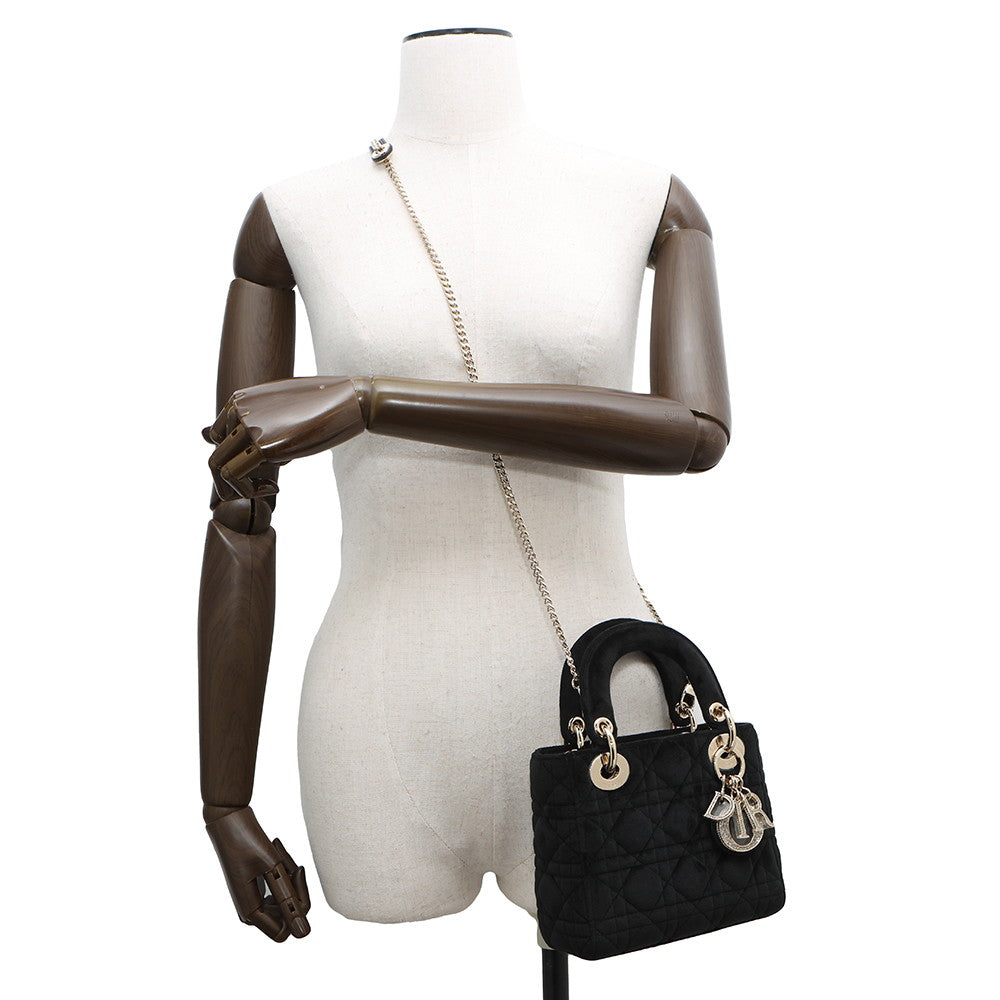 Dior Lady Dior Black Velour Size Mini