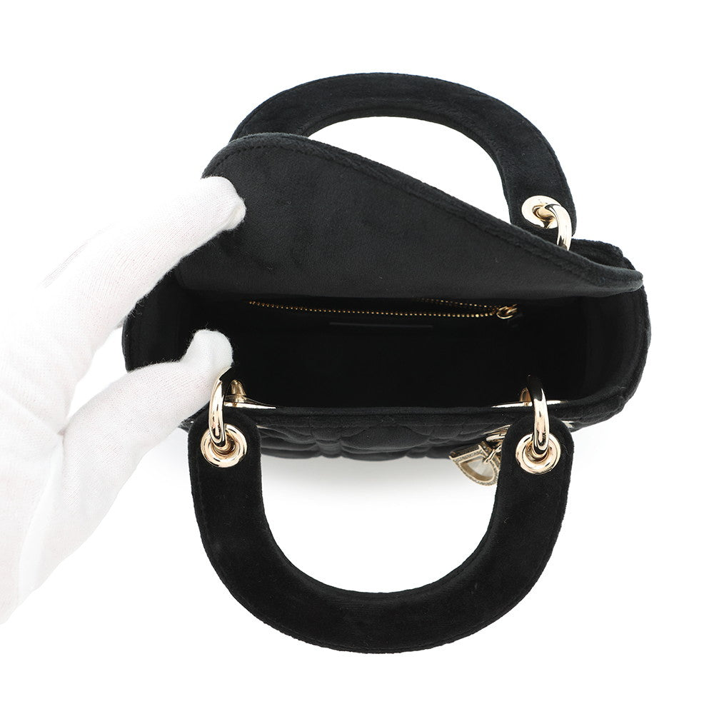 Dior Lady Dior Black Velour Size Mini