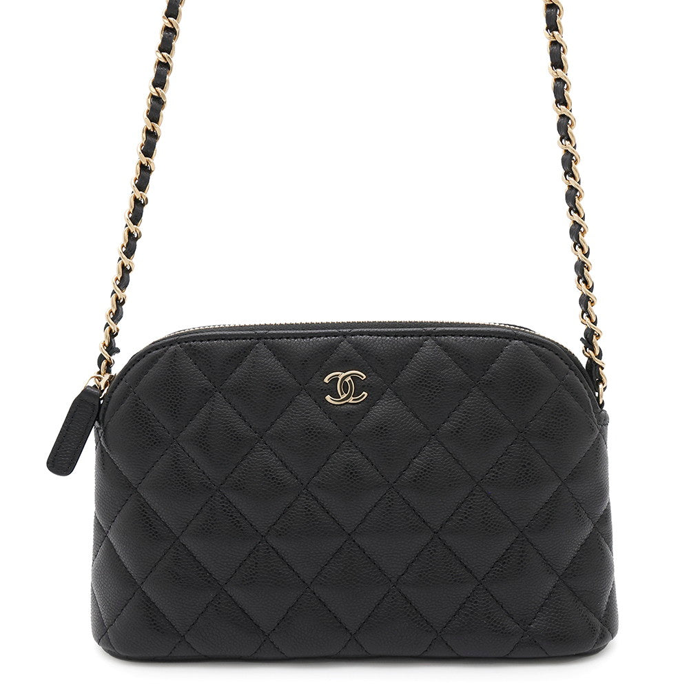CHANEL Matelasse ChainClutch Bag BlackAP4016 Caviar Leather