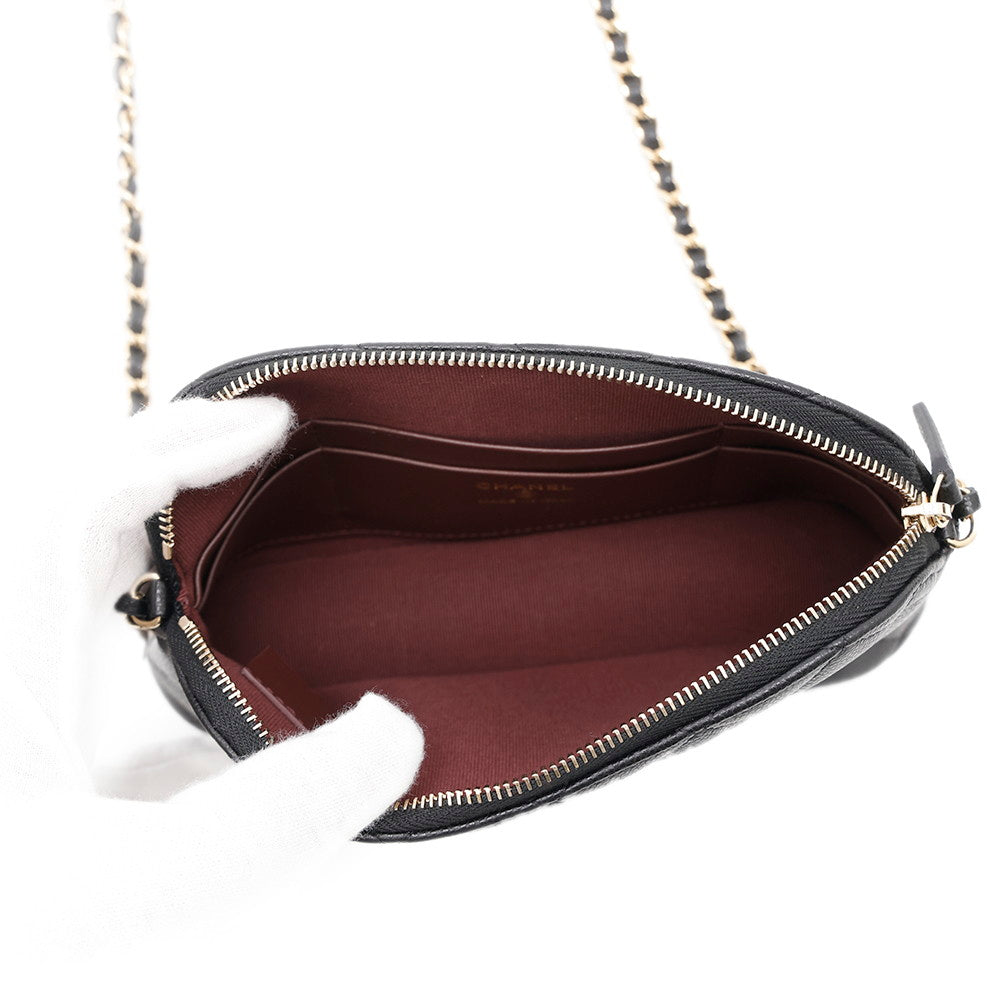 CHANEL Matelasse ChainClutch Bag BlackAP4016 Caviar Leather