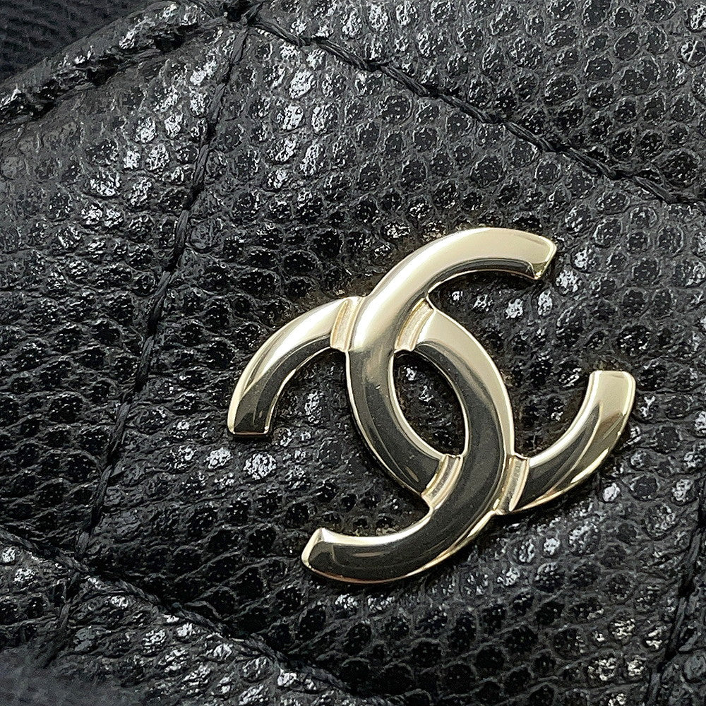 CHANEL Matelasse ChainClutch Bag BlackAP4016 Caviar Leather