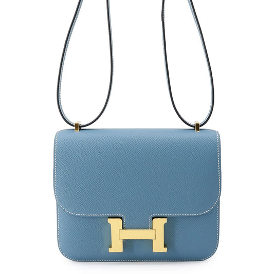 HERMES Constance 3 Miroir New Blue Jean Epsom Size Mini