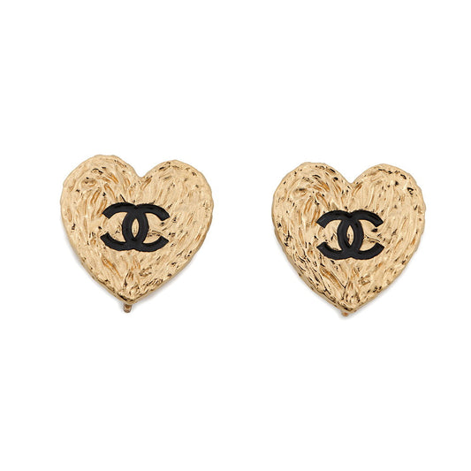 CHANEL CC Logo Heart Earrings GoldABC948 Gold Plated