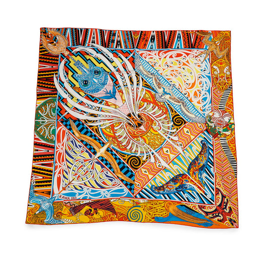 HERMES Giant Square KAWA ORA Size 140 Multicolor Cashmere70% Silk30%