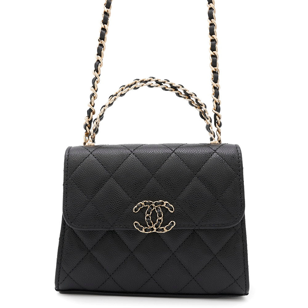 CHANEL Matelasse 2WAY ChainClutch BlackAP3237 Caviar Leather